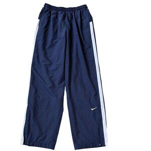 Nike Team Mens XXLT Navy Blue Athletic Track Pants White Side Stripe Windbreaker